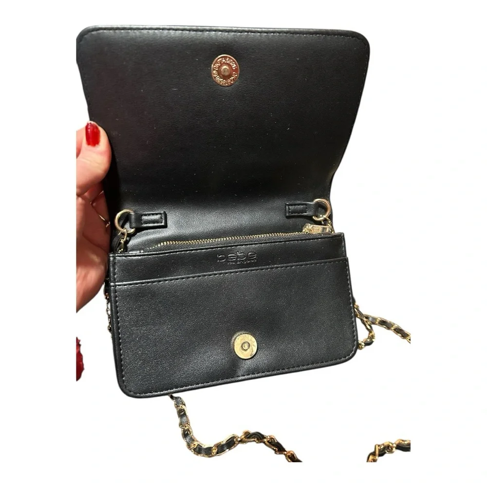 Bebe Black and Gold Mini Quilted Bag - Picture 4 of 7